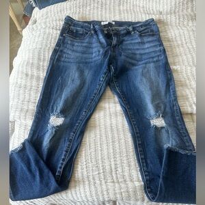 Kancan Blue Distressed Women Jeans